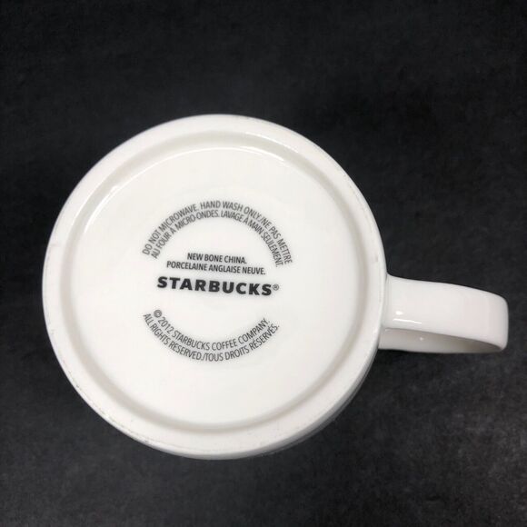 Starbucks Christmas Holiday 2012 Coffee Mug White Gold String Ornaments 14oz - Picture 4 of 4